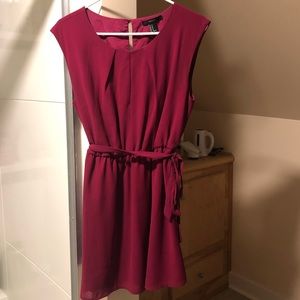 Magenta Dress with keyhole neckline